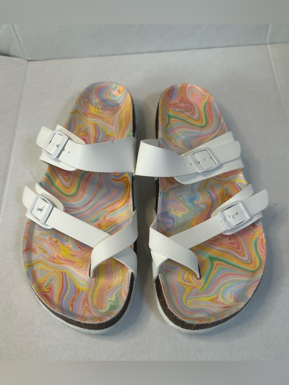 Wonder Nation Shoes  Girls Size 4 Double Buckle Slides Sandals! New without box